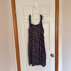 Suzanne Betro Ruffle trim square neck dress